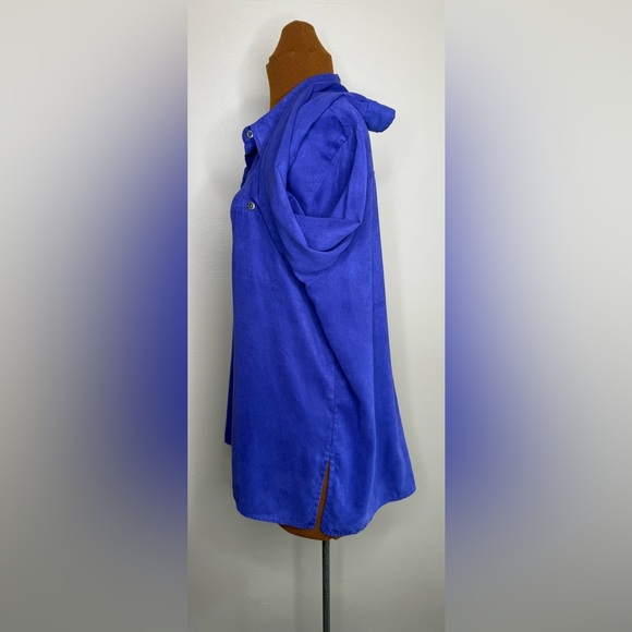 Chico’s Design Purple Tunic Button Front Blouse Long Sleeves Size Large - Picture 2 of 7